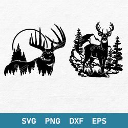 Deer Buck Svg, Deer Svg, Mountain Svg, Hunting Svg, Png Dxf Eps Digital File