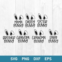 Easter Bunny Family Bundle Svg, Easter Family Svg, Bunny Svg, Rabbit Svg, Png Dxf Eps Digital File