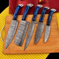handmade chef set of 5 pieces for kitchen utility, professional chef knives