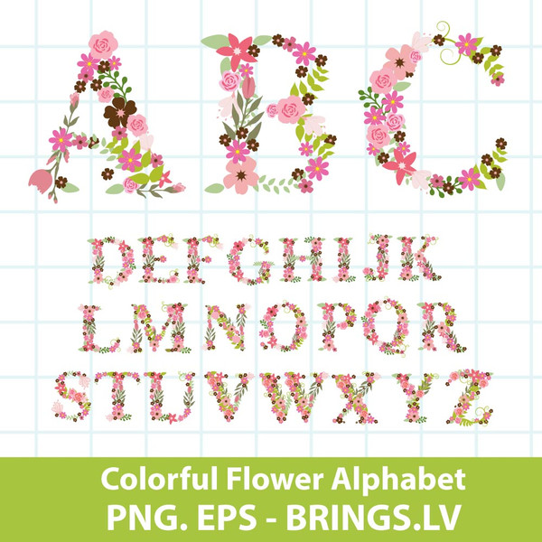 Floral Flower Alphabet Png, Flower Alphabet Png, Floral Flower Png, Eps Digital File.jpg