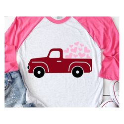 valentines day truck svg, valentines day svg, vintage truck svg, old truck, valentines shirt, loads of love svg file for