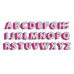 Lol Girly Doll Abc Polka Dots Alphabet Letters Svg, Png Dxf Eps Digital File