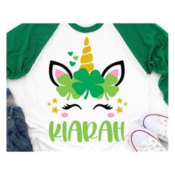 st. patricks day unicorn svg, st. patricks day monogram, shamrock unicorn, girl lucky, cute st pattys shirt svg file for