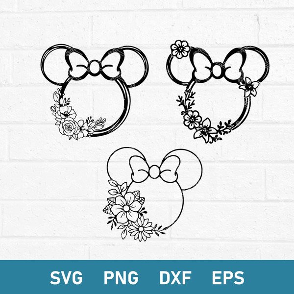 Minnie Flower Svg, Minnie Mouse Svg, Disney Svg, Png Dxf Eps Digital File.jpeg