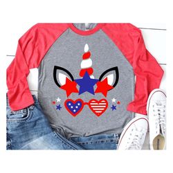 american unicorn svg, girl 4th of july unicorn svg, all american girl svg, usa svg, kids patriotic shirt svg cut files f