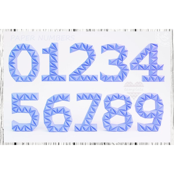 DIY Paper Numbers 0-9 3D Papercraft Printable PDF, height 50 - Inspire ...