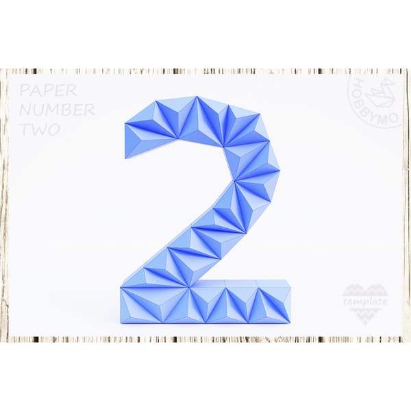 DIY Paper Number Two 3D Papercraft Printable PDF | Inspire Uplift