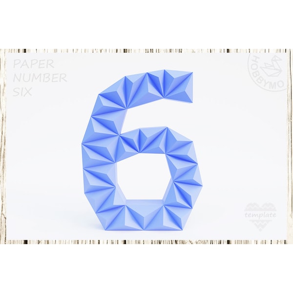 Number 6 Paper DIY Paper Number Six 3D Papercraft Printable PDF - Inspire Uplift