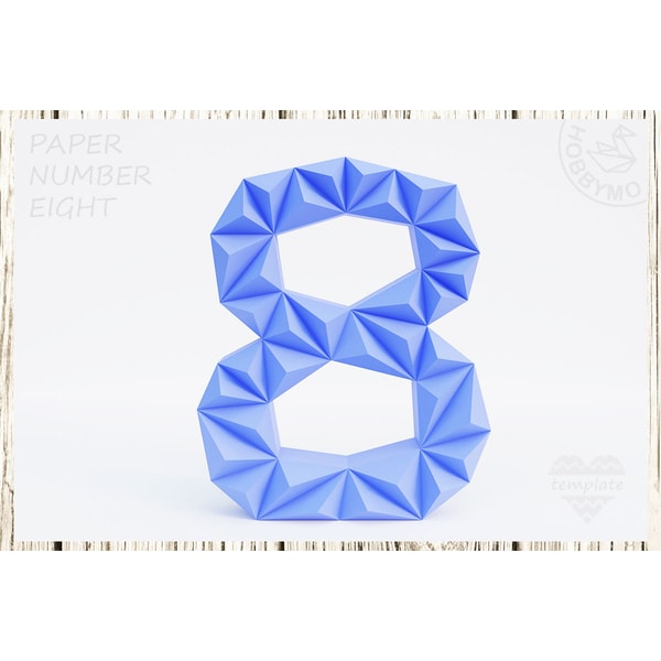 DIY Paper Number Eight 3D Papercraft Printable PDF - Inspire Uplift