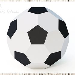 DIY Paper Soccer Ball 3D Papercraft Printable PDF