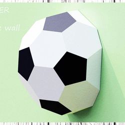DIY Paper Soccer Ball on the Wall 3D Papercraft PDF