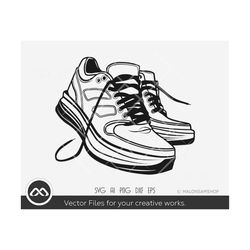 Shoes SVG Sneaker outline - sneaker shoes svg, shoes png, shoes clipart, shoes outlines, cut file, digital print
