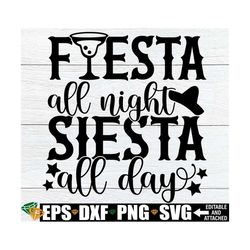 fiesta all night siesta all day, cinco de mayo svg, funny cinco de mayo svg, cinco de mayo decor svg, fiesta svg, mexico