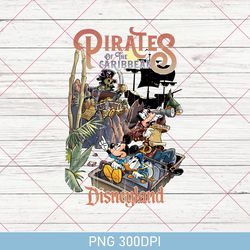 vintage pirates of the caribbean png, mickey pirates png, disney family trip png, mickey caribbean png, disneyland png