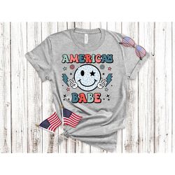 america shirt women, american babe shirt, retro usa shirt, 4th of july tee, 4th of july shirt, patriotic shirt, american