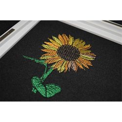 Sunflower Embroidery Design, Sketch Stitch Hello Fall Flower, Machine files in 3 sizes