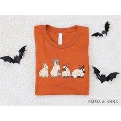 halloween shirt, ghost rabbit shirt, halloween crewneck, fall shirts, ghost shirt, spooky season, rabbit lover gift, bun
