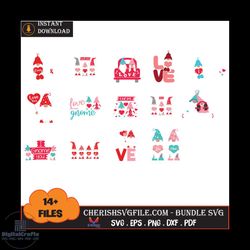 14 file i love gnome bundle svg, valentine svg, i love gnome bundle svg