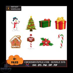 8 files christmas gift bundle svg, christmas svg, christmas gift bundle svg