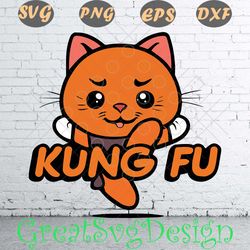 Kungfu cat Svg Png Dxf Eps, Kungfu cat Svg, kung fu, cat, master of kung fu, feline warrior is disciplined and focuse