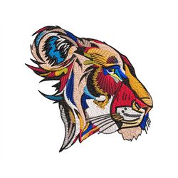 Bright and Bold Tiger Head Machine Embroidery Design for T-Shirts, Hoodies, and More - Perfect for Animal Lovers