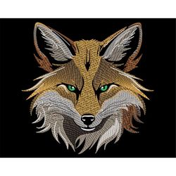 Light Stitch Fox Head Embroidery Design, Sketch Animal Pattern for Dark Fabric, Forest Fairy Tale Theme, Woodland Nurser