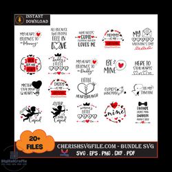 20 file valentine heart quotes bundle svg, valentine svg