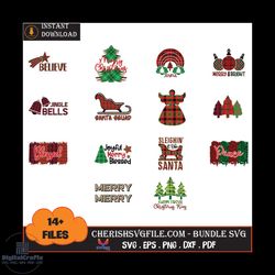 14 files plaid christmas bundle png, christmas png, plaid christmas bundle png