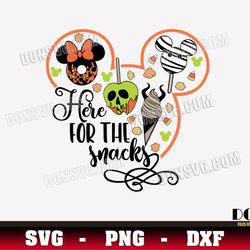Here for the snacks Disney Halloween SVG PNG DXF for Cricut Silhouette Cut Files Mickey Mouse Designs