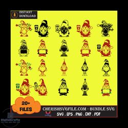 20 files gnomes elf christmas bundle svg, christmas svg, gnomes bundle svg, christmas elf svg