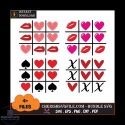 4 files love tic tac toe bundle svg, valentine svg, love tic tac toe bundle svg