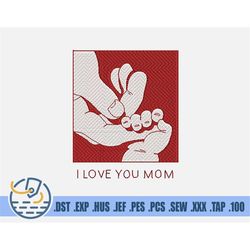 Mother's Day Embroidery File - Instant Download - Photo Stitch Design For Clothing Decoration - Two Colors Gift For Mom