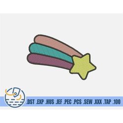 Star Embroidery File - stitch design - Instant Download - shooting star - baby embroidery - machine embroidery - digital