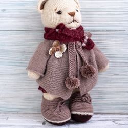 amigurumi lion, doll clothes, crochet animal lion, handmade stuffed toy, mohair toy, wool babys toy, organic toy
