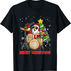 funny merry christmas drum and santa drummer lover xmas png-44
