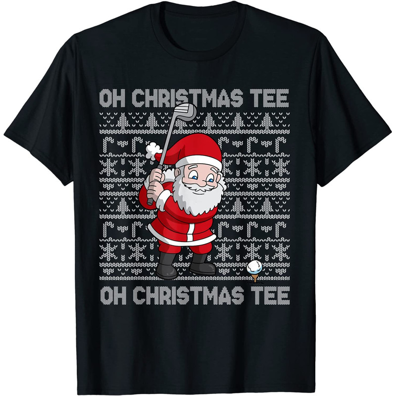 Golf Oh Christmas Tee Santa Claus Golfer Ugly Christmas PNG-46.jpg