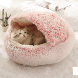 Round Plush Warm Bed For Pet