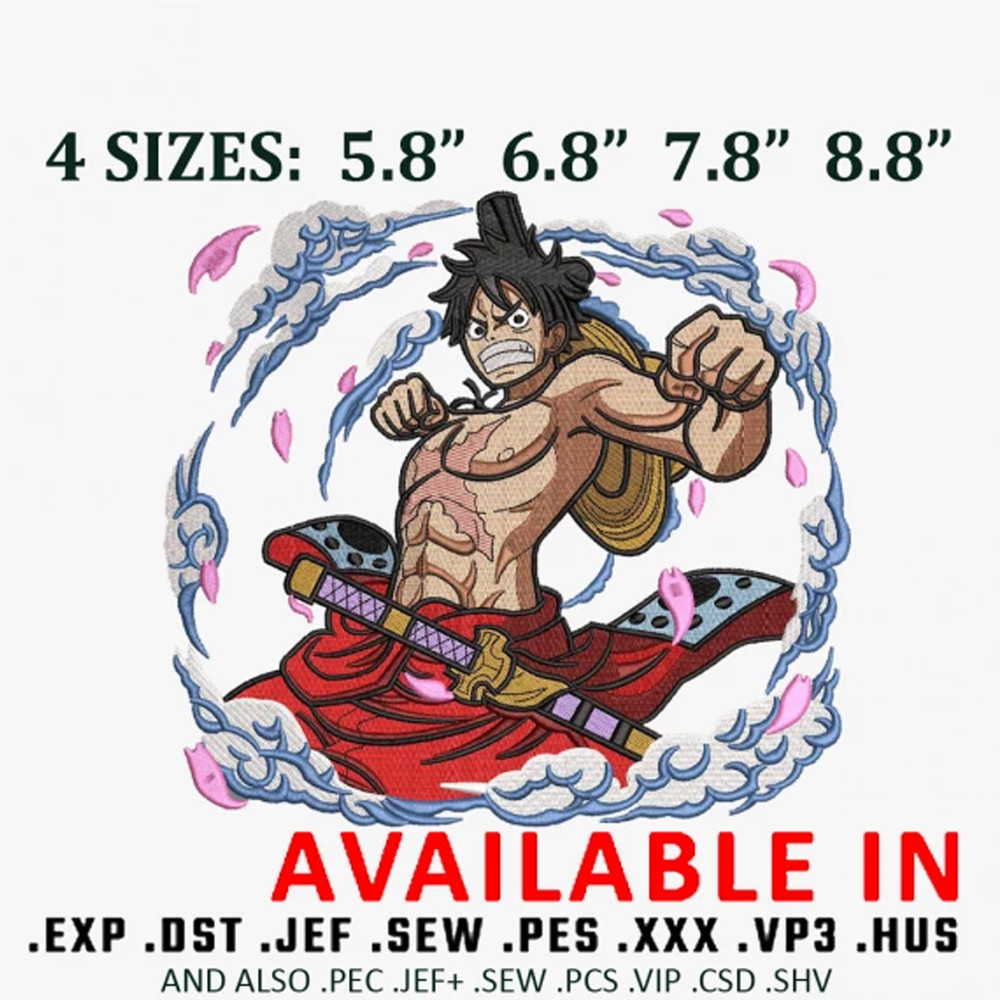 Luffy arc wano embroidery design