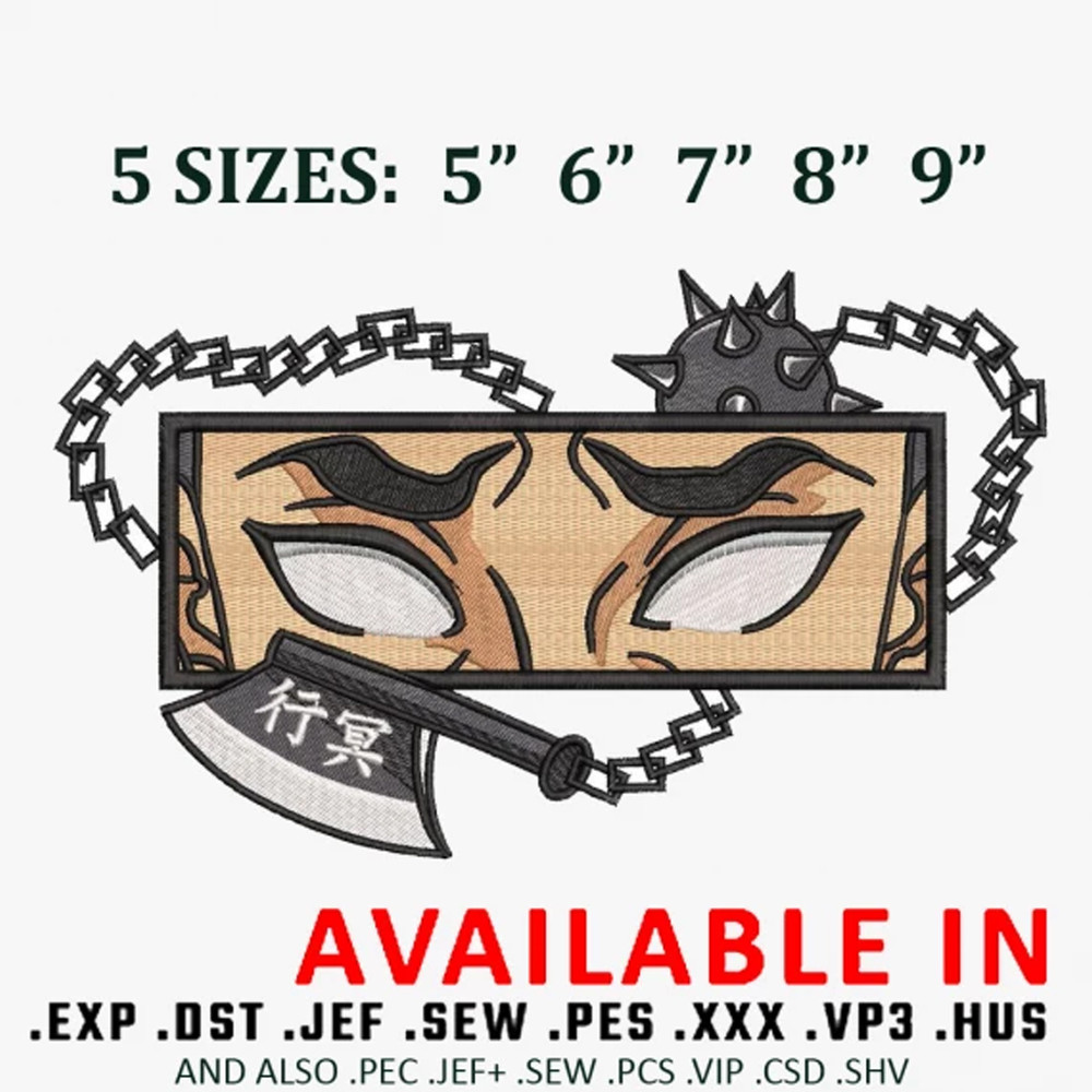 Gyomei eyes embroidery design