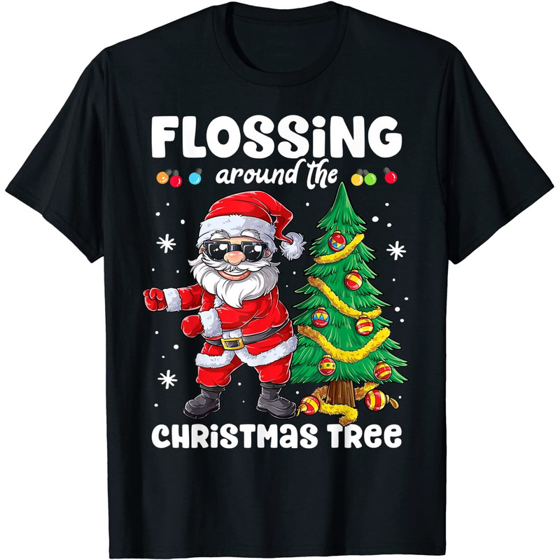 Santa Floss Flossing Around The Christmas Tree Lights Boys PNG-2.jpg