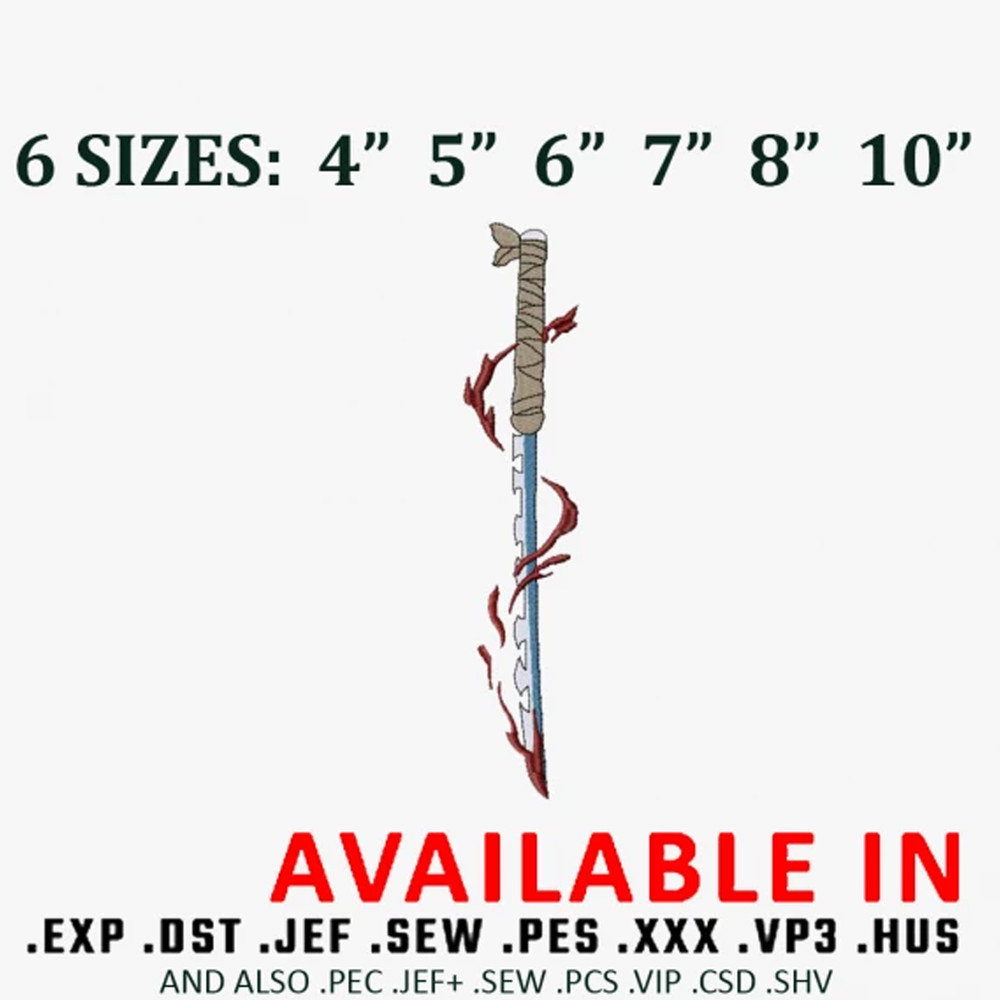 Inosuke sword embroidery design