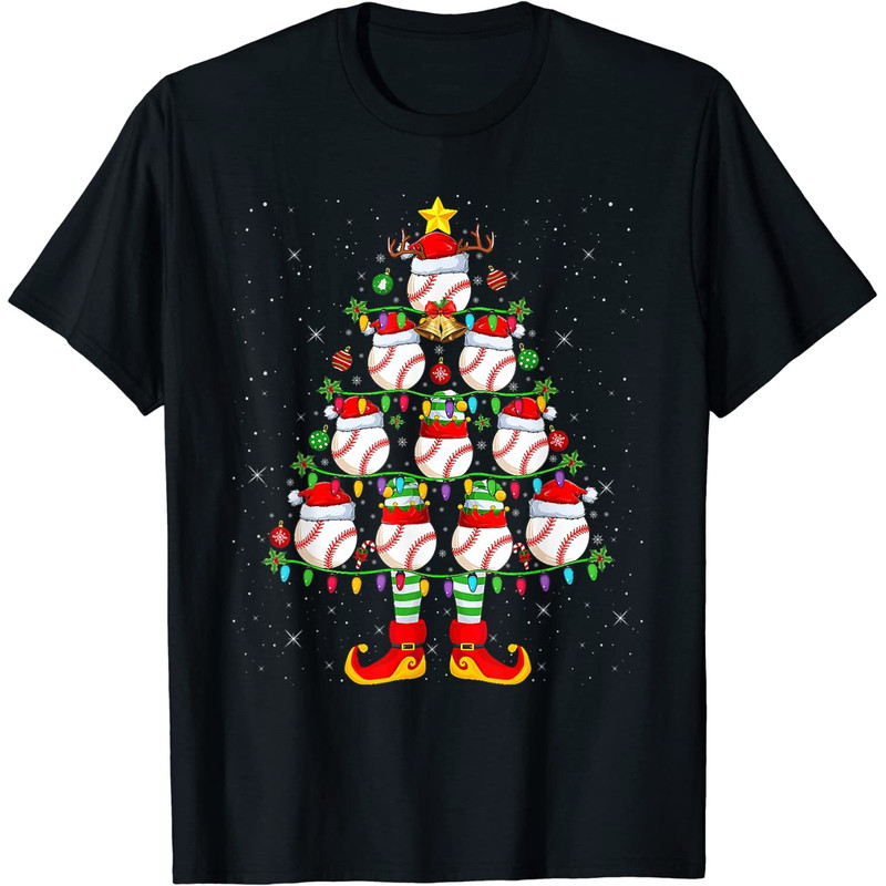 Baseball Lover Xmas Holiday Lighting Baseball Christmas Tree PNG-3.jpg