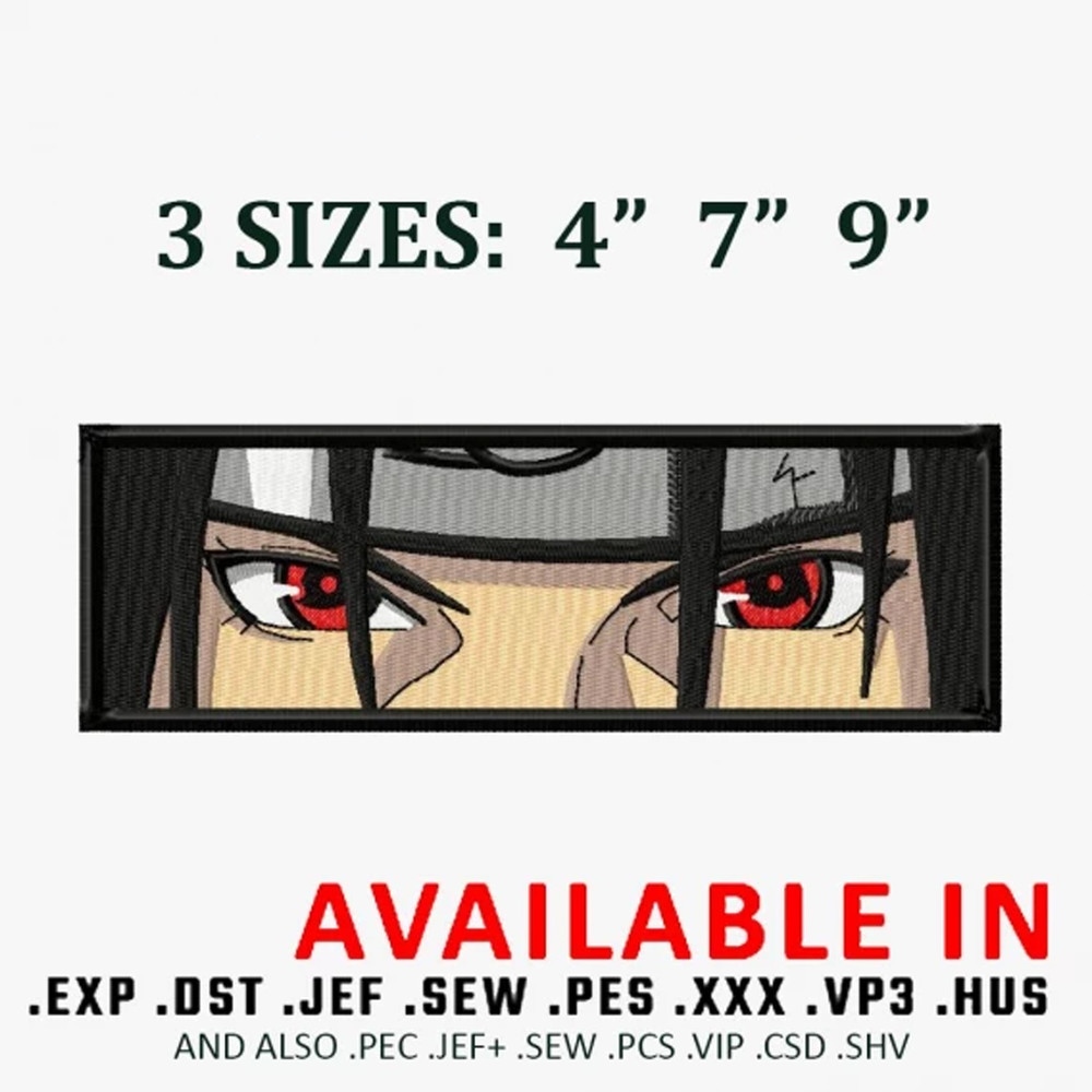 Itachi eyes embroidery design