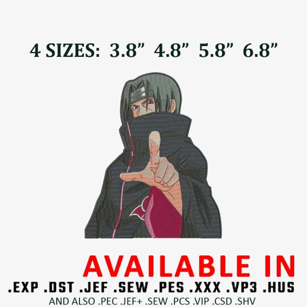 Itachi finger embroidery design