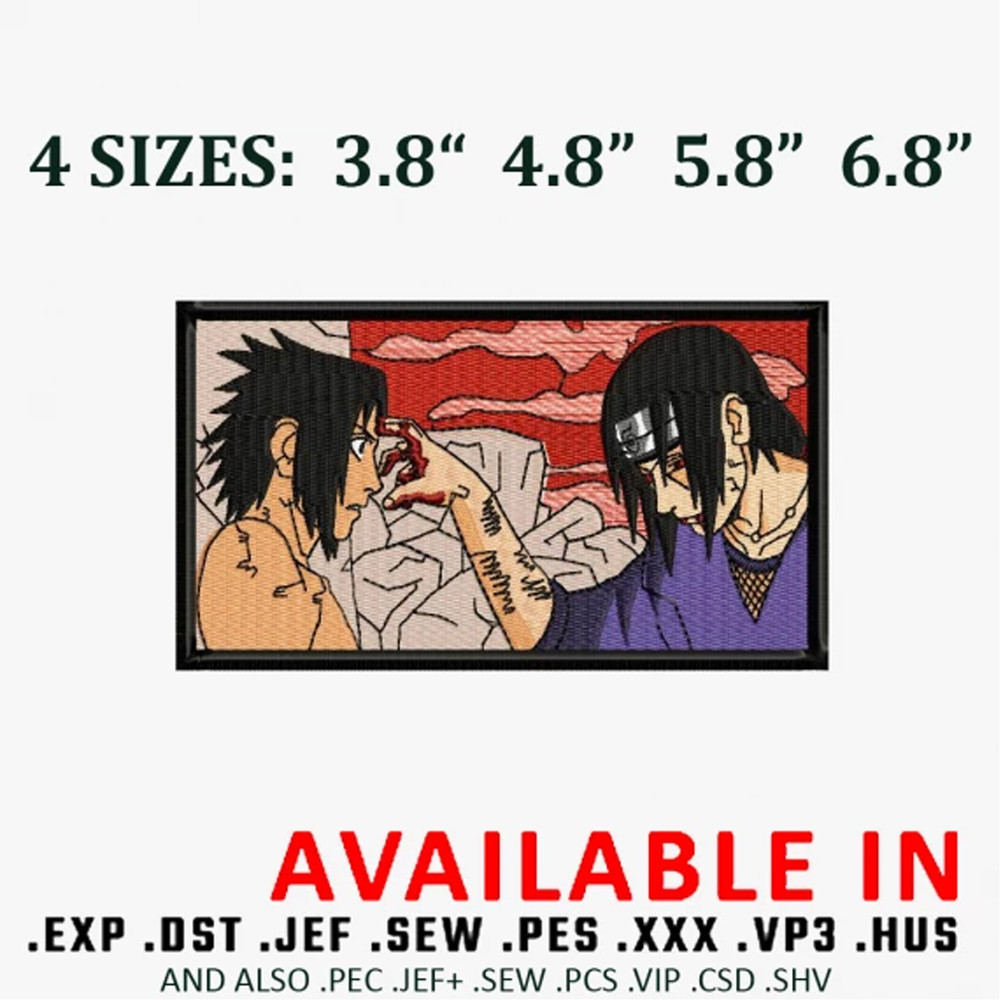 Itachi vs sasuke embroidery design