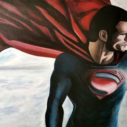 Superman Clark Kent paintibg, Superman Original wall art, Superman original painting, Superman abstract painting