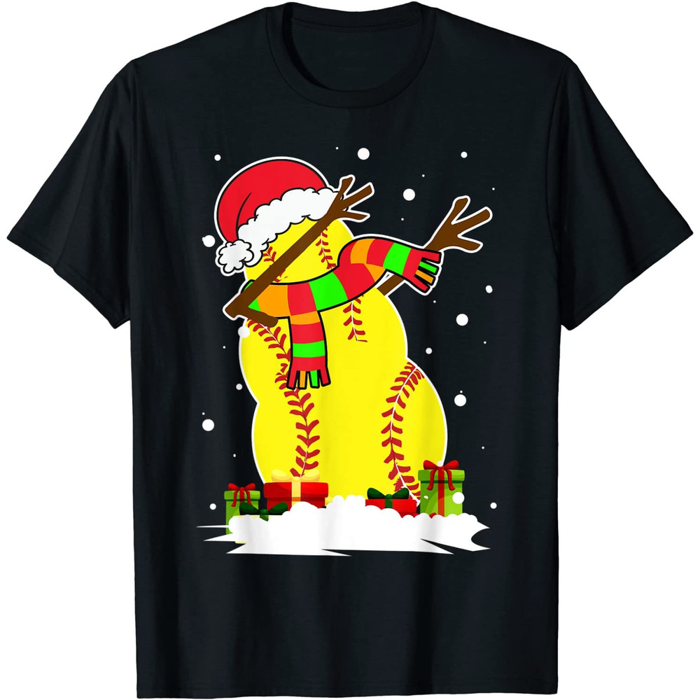 Dabbing Softball Snowman Balls Christmas Pajama For Boy Men PNG-26.jpg