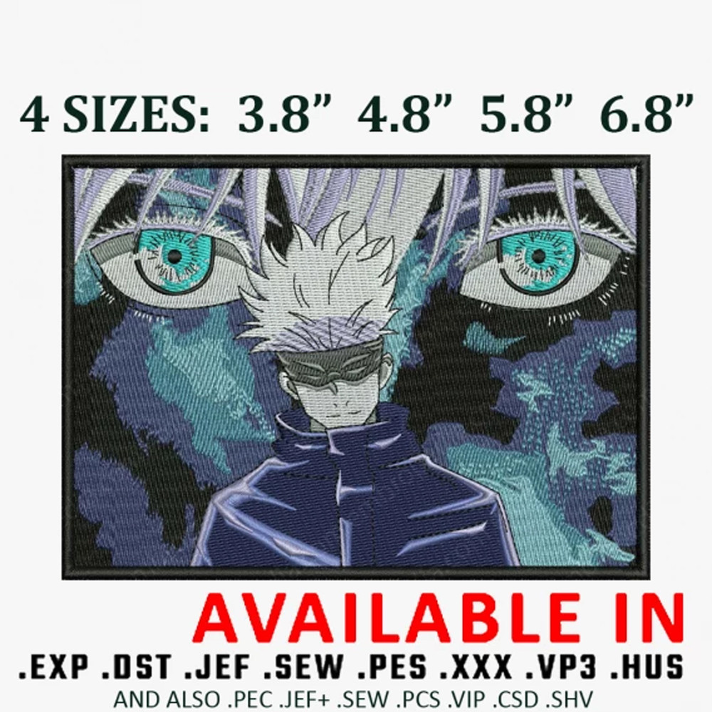 Gojo satoru tembroidery design