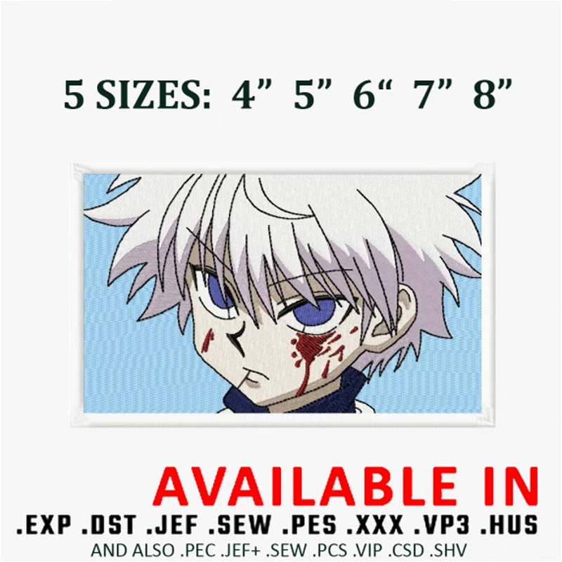 Killua frame embroidery design