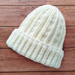 Easy crochet hat for women winter pattern Double brim hat for adults video tutorial Simple crochet beanie pattern